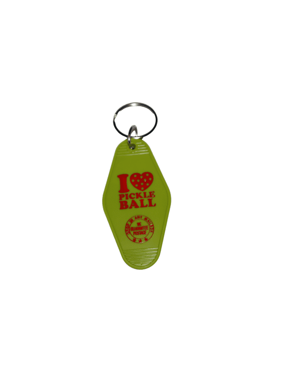 I Love Pickleball Retro Keychain Tag