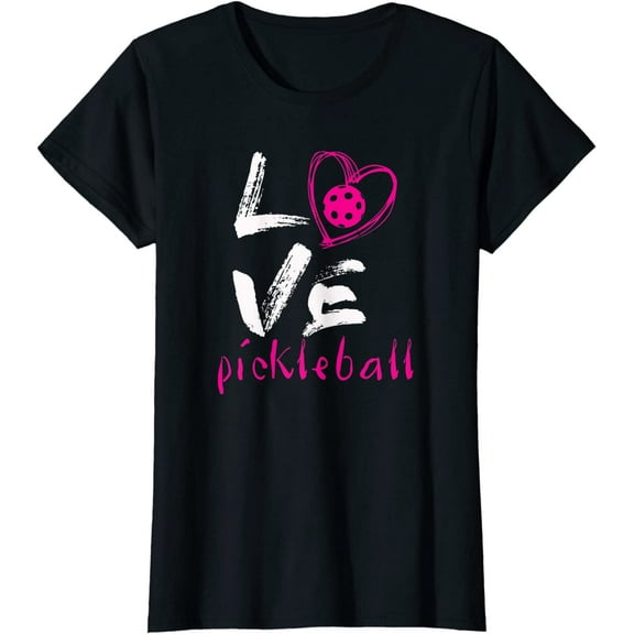 I Love Pickleball T-Shirt Funny Pickle Ball Tee for Women T-Shirt