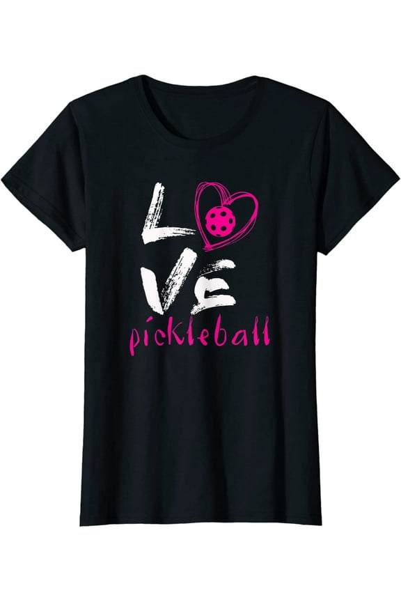 I Love Pickleball T-Shirt Funny Pickle Ball Tee for Women T-Shirt