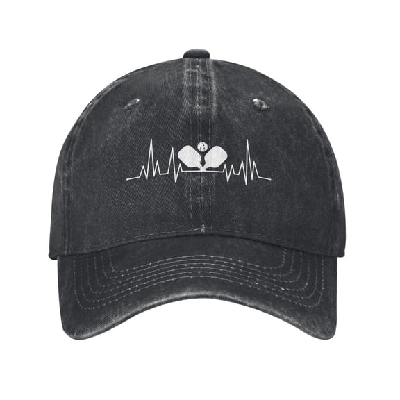 I Love Pickleball Unisex Adult Washed Denim Cotton Sport Outdoor Baseball Cap Adjustable Cowboy Baseball Hat
