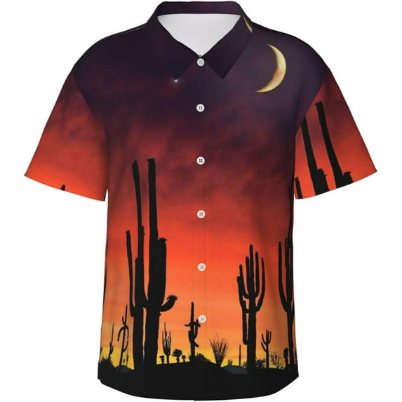 I Love Pickles Mens Hawaiian Shirt Short Sleeve Casual Button Up Tropical Summer Beach Shirt
