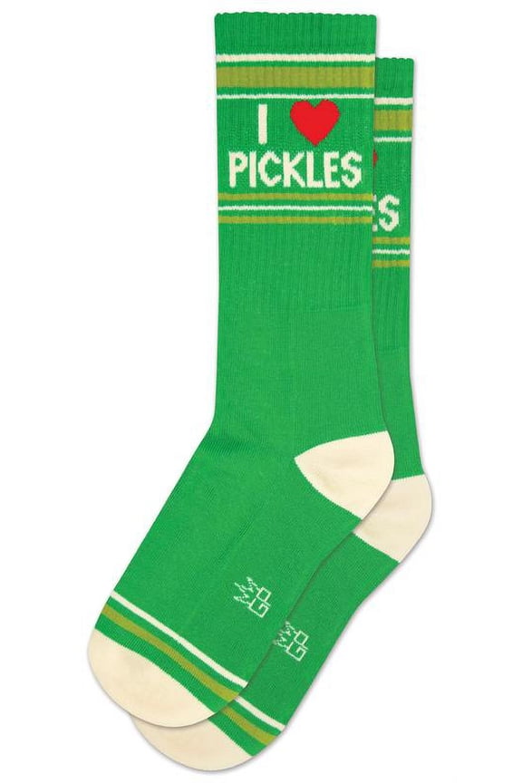I Love Pickles, Novelty Gift Socks for Men, Women and Teens, Funny Cool Crew Socks (Made in the USA)