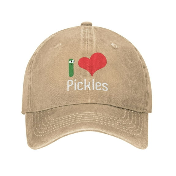 I Love Pickles Unisex Adult Washed Denim Cotton Sport Outdoor Baseball Cap Adjustable Cowboy Baseball Hat