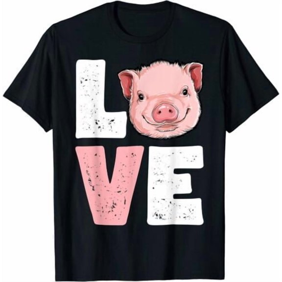 I Love Pigs Cute Pig Lover Farmer Unisex Vintage T-Shirt