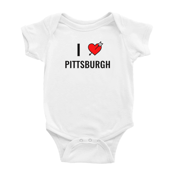 I Love Pittsburgh Funny Baby Clothing Bodysuits Boy Girl Unisex