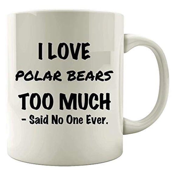 I Love Polar Bears 11 oz Coffee Mug - Arctic Design White Ceramic Gift
