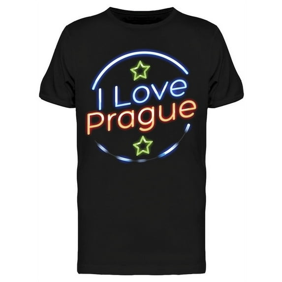 I Love Prague Stars Sign T-Shirt Men -Image by Shutterstock, Male 3X-Large