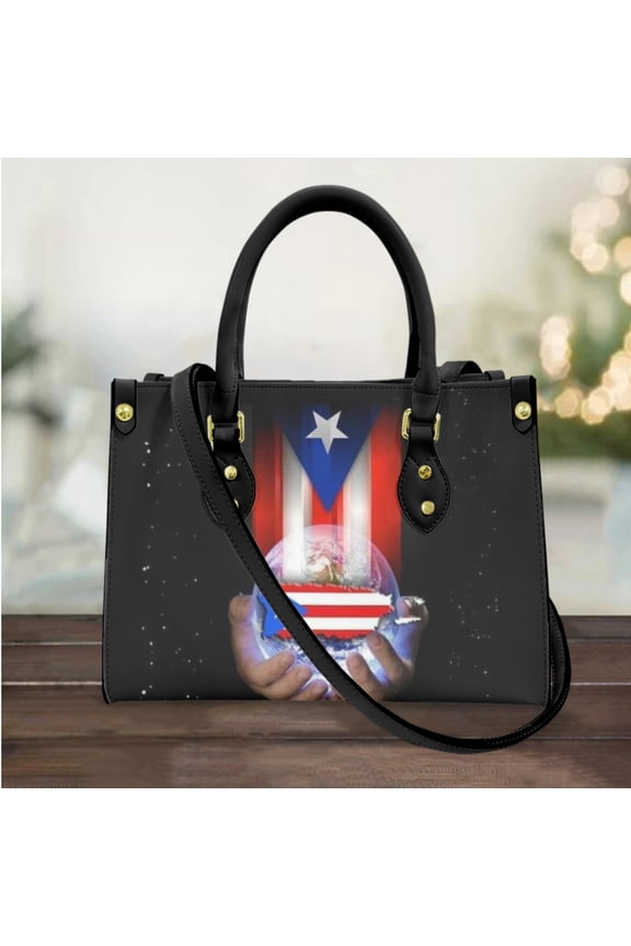 I Love Puerto Rico Design Casual Totes For Women Pu Leather Small Shoulder Bag Shopping Female Daily Cross Body Bags