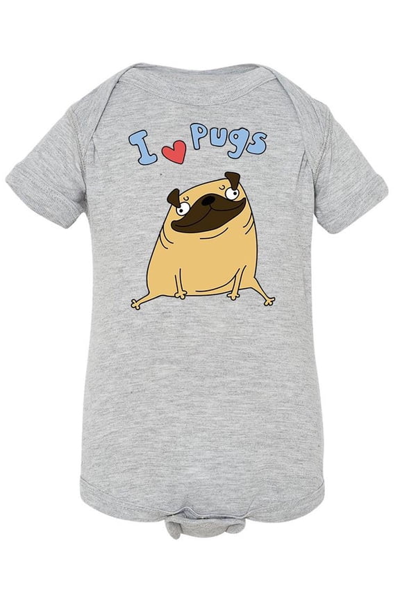 I Love Pugs Bodysuit Infant -Image by Shutterstock, 24 Months
