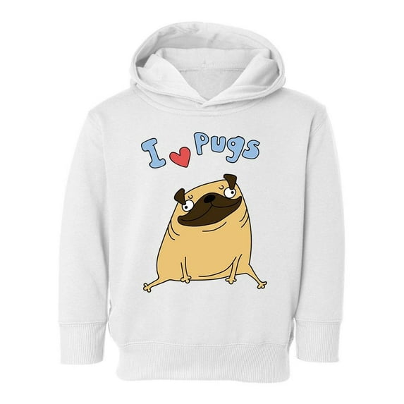 I Love Pugs Hoodie Toddler -Image by Shutterstock, 5 Toddler