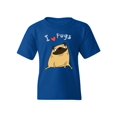 thumbnail image 1 of I Love Pugs T-Shirt Juniors -Image by Shutterstock,  Large, 1 of 4