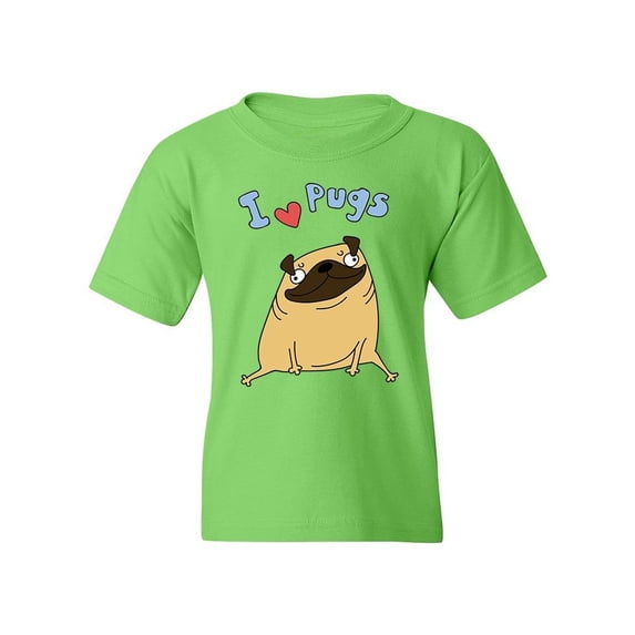 I Love Pugs T-Shirt Juniors -Image by Shutterstock, x-Small