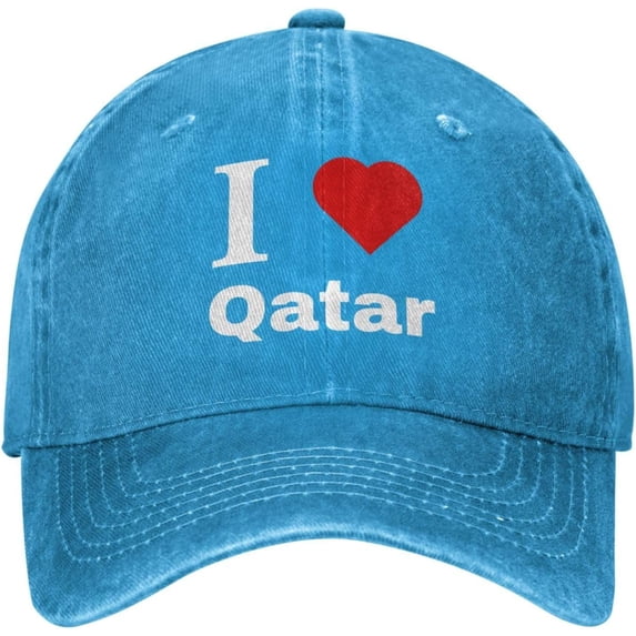 I Love Qatar Baseball Cap for Men Women Hat Adjustable Vintage Cotton Dad Caps