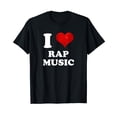 thumbnail image 1 of I Love Rap Music - Rapper Artist Fan Rapping Vocalist Singer Black T-Shirt, 1 of 5