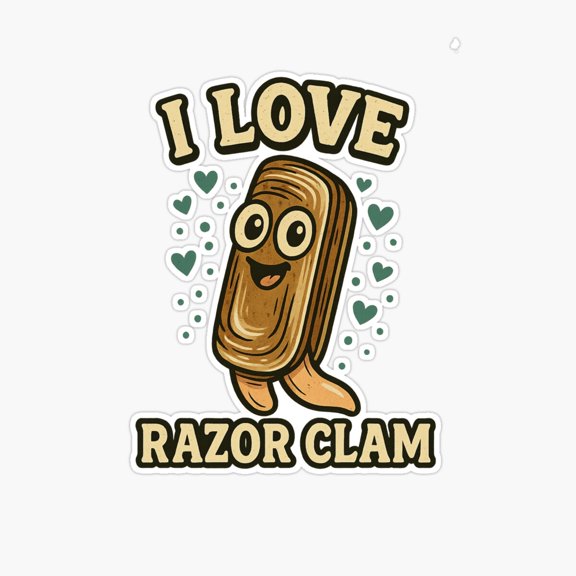 I Love Razorclams Sticker