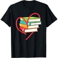 thumbnail image 1 of I Love Reading Heart Love Books Gift TShirt Library Bookworm, 1 of 3