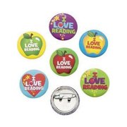 I Love Reading Mini Buttons - Party Favors - 48 Pieces