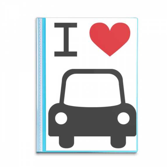 I Love Red Heart Car Pattern Book Sheet Protectors Portfolio Binder Folder