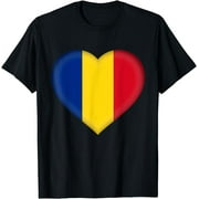 I Love Romania | Romanian Flag Heart Outfit T-Shirt