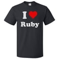thumbnail image 1 of I Love Ruby T shirt I Heart Ruby Tee Gift, 1 of 2