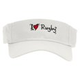 thumbnail image 1 of I Love Rugby Embroidered Cotton Twill Sun Visor - White OSFM, 1 of 5