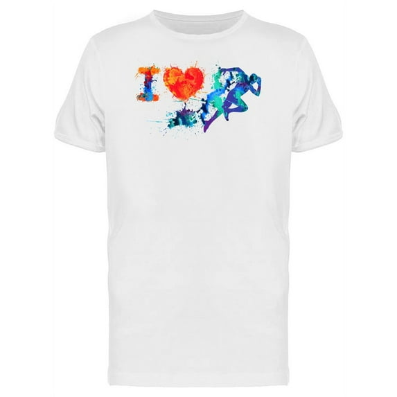 I Love Run Symbol Splash Paint Tee Men's -Image by Shutterstock