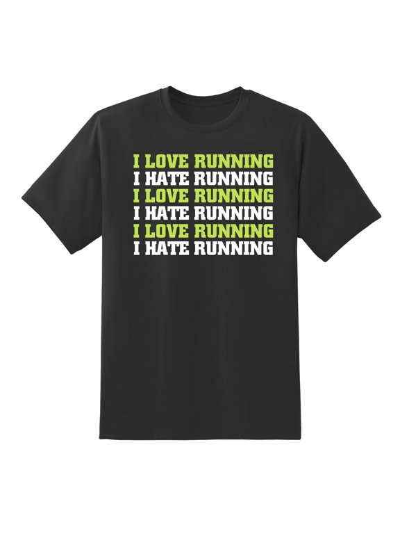I Love Running, I Hate Running Mens Running Mens Graphic T Shirts Black,3XL