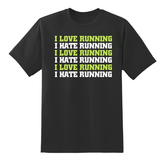 I Love Running, I Hate Running Mens Running Mens Graphic T Shirts Black,S