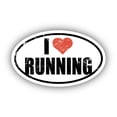 thumbnail image 1 of I Love Running I Heart Euro Oval Sticker Vinyl 3M Decal 3 In x 5 In, 1 of 3