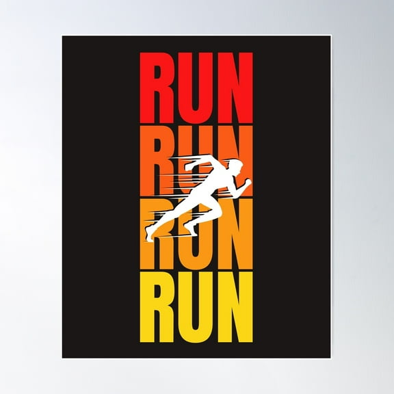 I Love Running Motivational Art For Marathon Runners And Fitness Enthusiasts - Running Lovers Poster Wall Art, Modern Wall Decor, 8x12 UNFRAMED