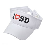 I Love SD Whale Cotton Adjustable Visor - ADJUSTABLE - White