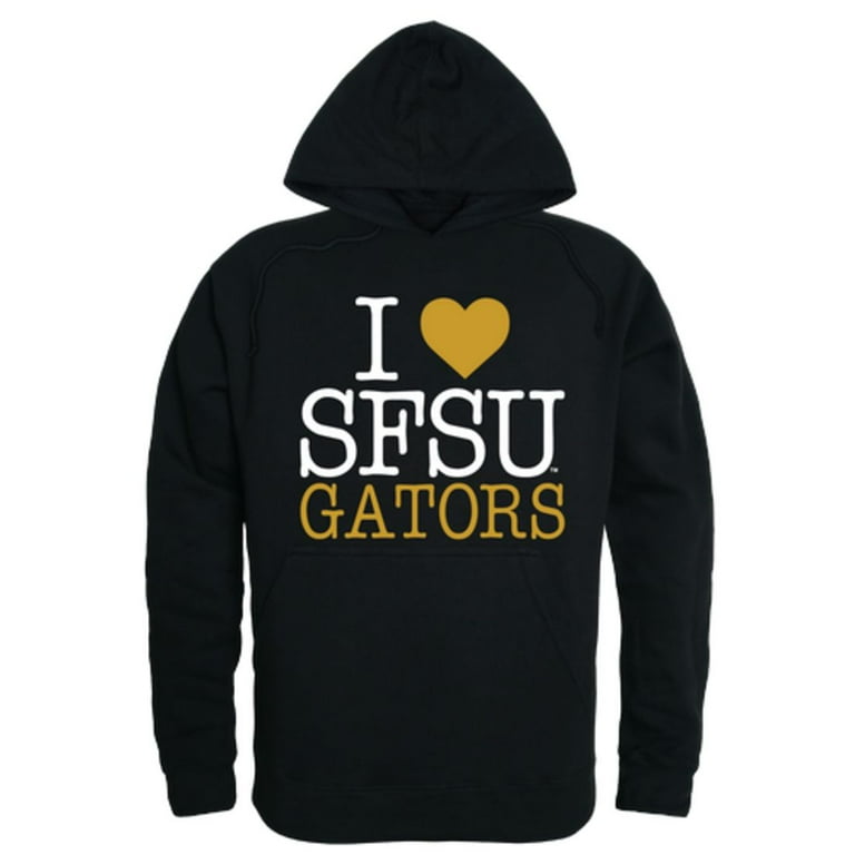 I Love SFSU San Francisco State University Gators Hoodie Sweatshirt Black Small