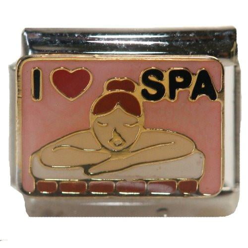 I Love SPA Italian Link Bracelet Charm