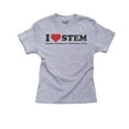 thumbnail image 1 of I Love STEM - Science Tech Engineering Math Girl's Cotton Youth Grey T-Shirt, 1 of 2