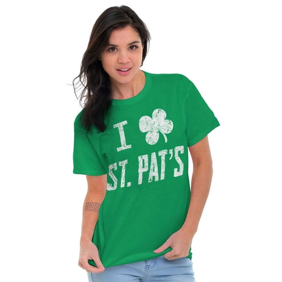 I Love Saint Patrick Lucky Shamrock Men's Graphic T Shirt Tees Brisco Brands X