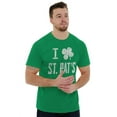 thumbnail image 1 of I Love Saint Patrick Lucky Shamrock Plus Size Crewneck Graphic Tee Shirt Brisco Brands 2X, 1 of 2