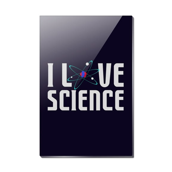 I Love Science Atom Rectangle Acrylic Fridge Refrigerator Magnet