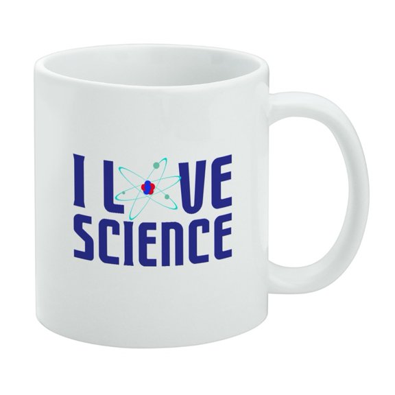 I Love Science Atom White Mug