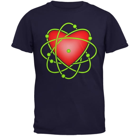 I Love Science Atomic Heart Mens T Shirt Navy 4X-LG