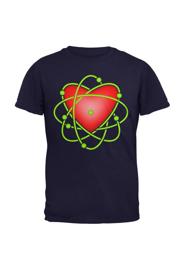 I Love Science Atomic Heart Mens T Shirt Navy SM