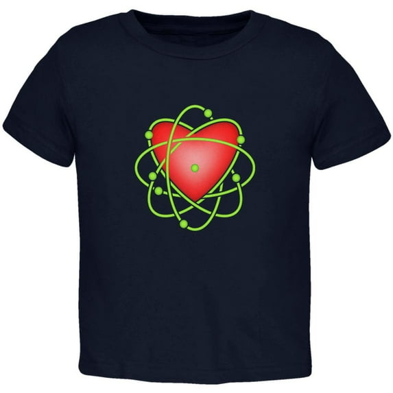I Love Science Atomic Heart Toddler T Shirt Navy 4T