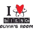 thumbnail image 1 of I Love Science Scientist Atom Elements Customized Wall Decal - Custom Vinyl Wall Art - Personalized Name - Baby Girls Boys Kids Bedroom Wall Decal Room Decor Wall Stickers Decoration Size (20x40 inch), 1 of 1