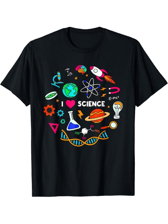 I Love Science Tshirt Kids Science Lovers Gifts Ideas T-Shirt