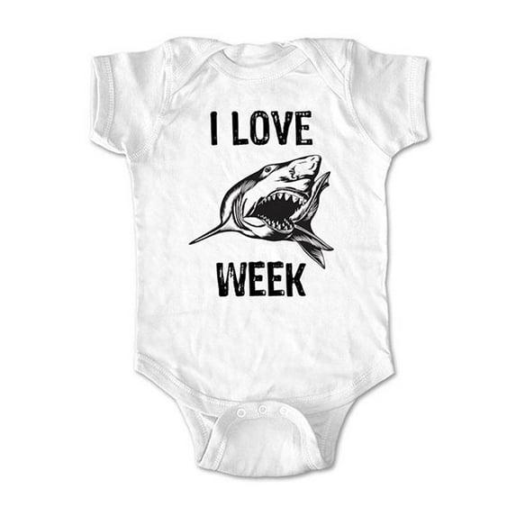 I Love Shark Week - wallsparks cute & funny Brand - baby one piece bodysuit - Great baby shower gift!