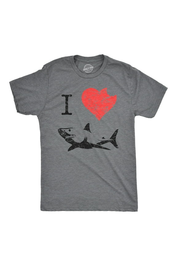 I Love Sharks T Shirt Daddy Shark Funny Graphic Tee Gift for Dad Vintage Tee Graphic Tees