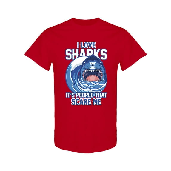 I Love Sharks T-Shirt Men -Image by Shutterstock, Male Small