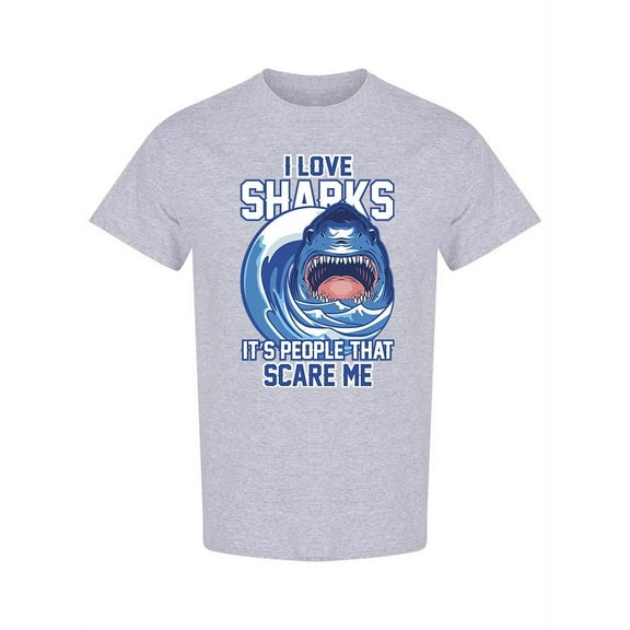 I Love Sharks T-Shirt Men -Image by Shutterstock, Male XX-Large