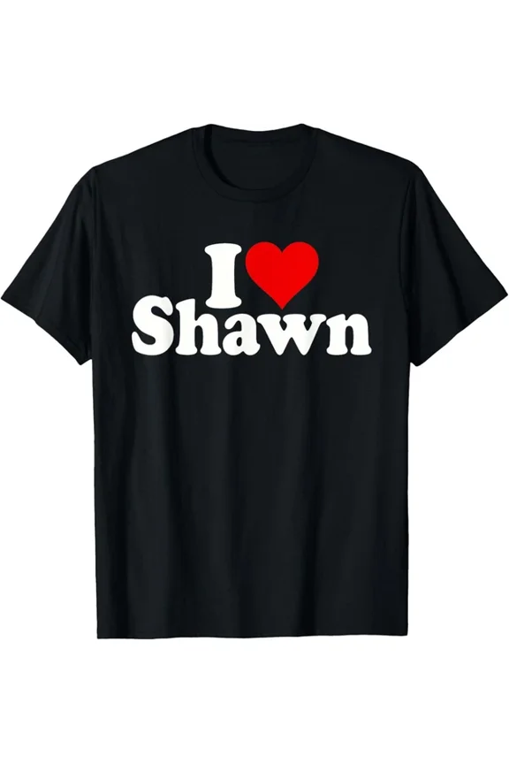 I Love Shawn Heart Design T-shirt