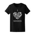 thumbnail image 1 of I Love Shoes Shopping Heart T-Shirt Women -Image by Shutterstock, Female Small, 1 of 2