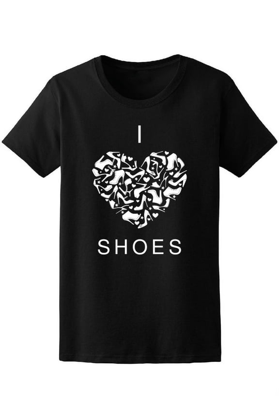 I Love Shoes Shopping Heart T-Shirt Women -Image by Shutterstock, Female Small